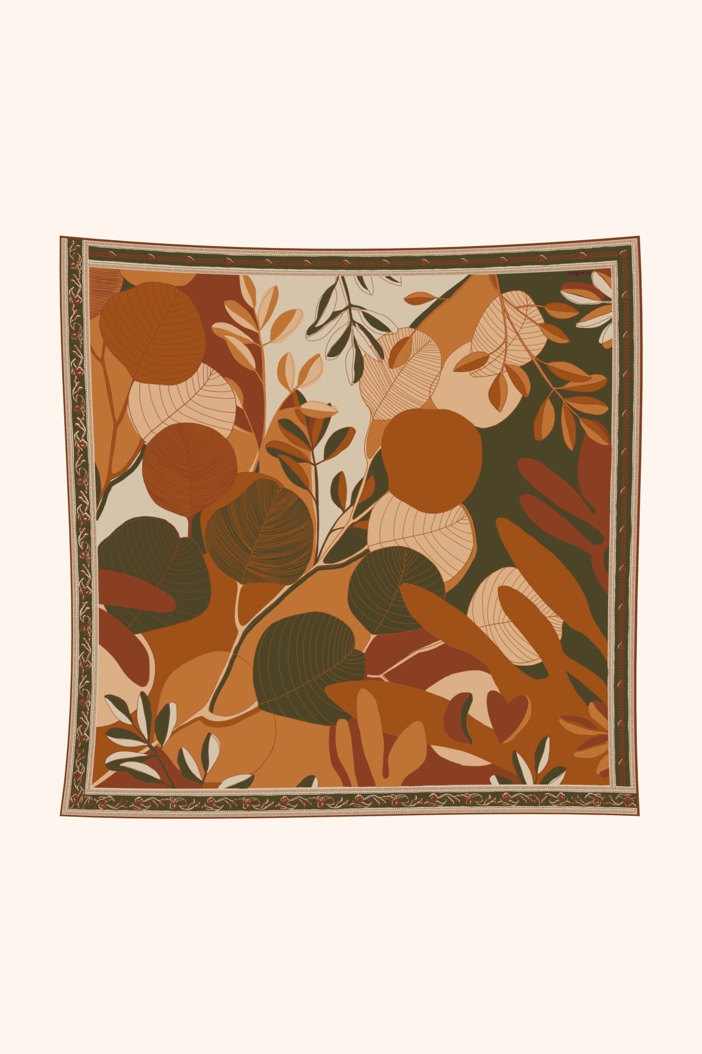 Foulard coton bio - Leaves - Pistache - boulbar.fr