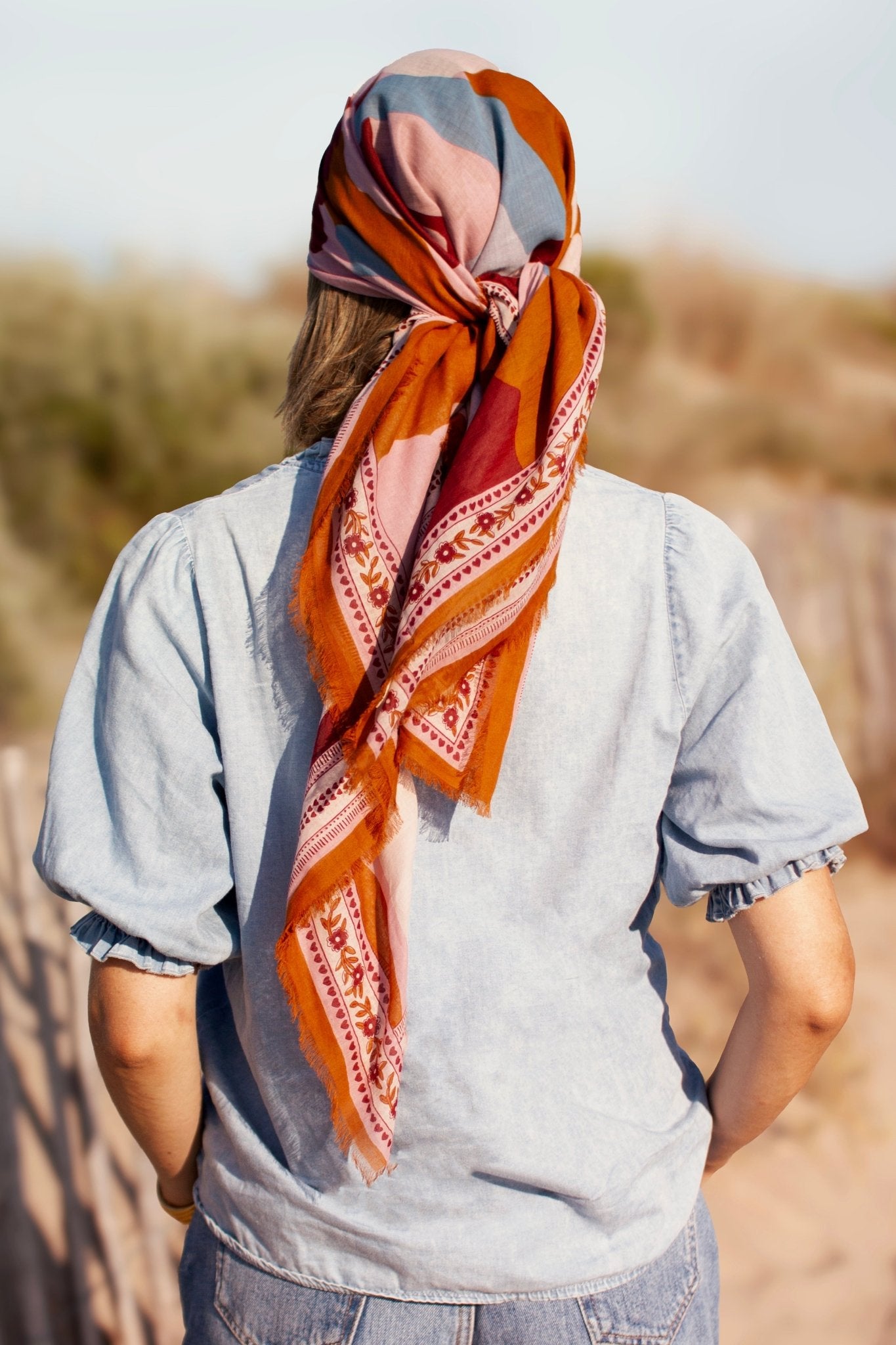 Foulard coton bio - Sunday rose - boulbar.fr