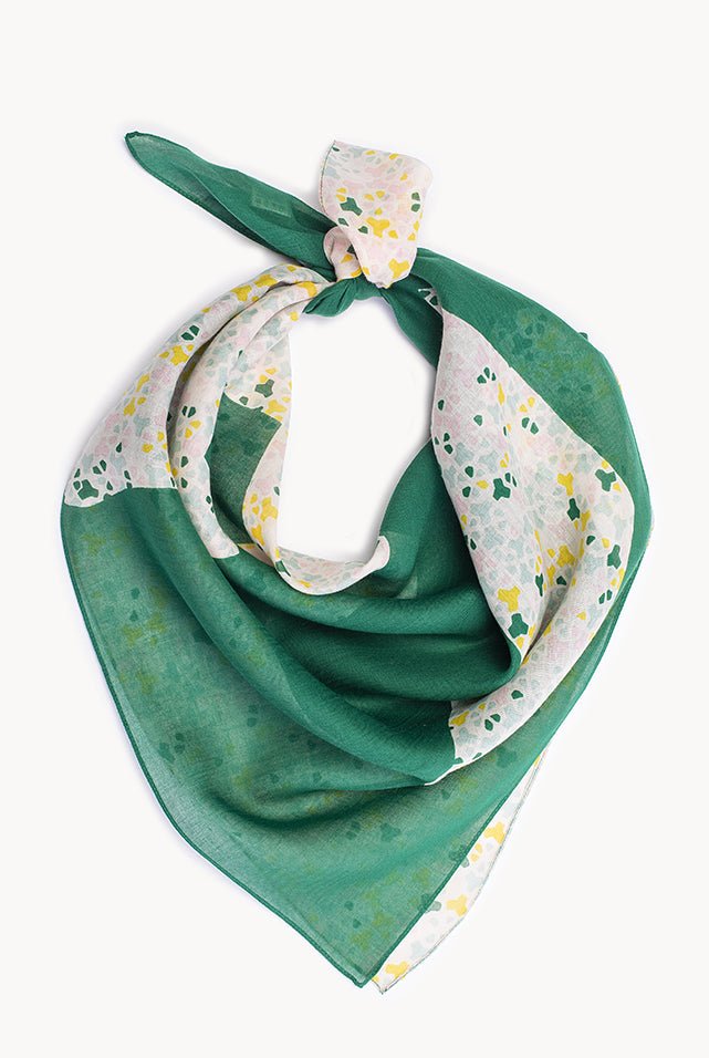 Foulard Coton - Mosaïque - vert - boulbar.fr