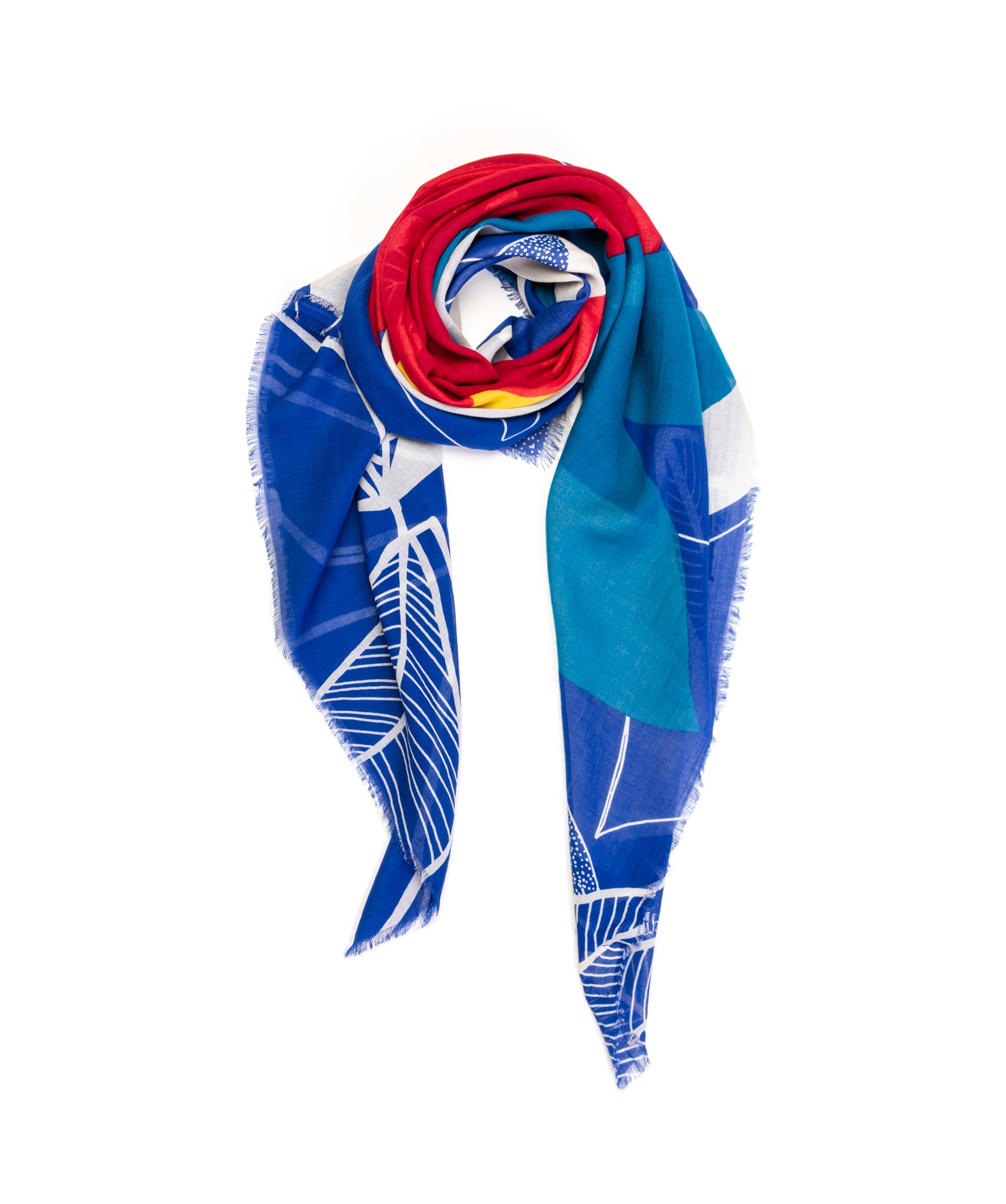 Foulard coton - Tulipe - bleu - boulbar.fr