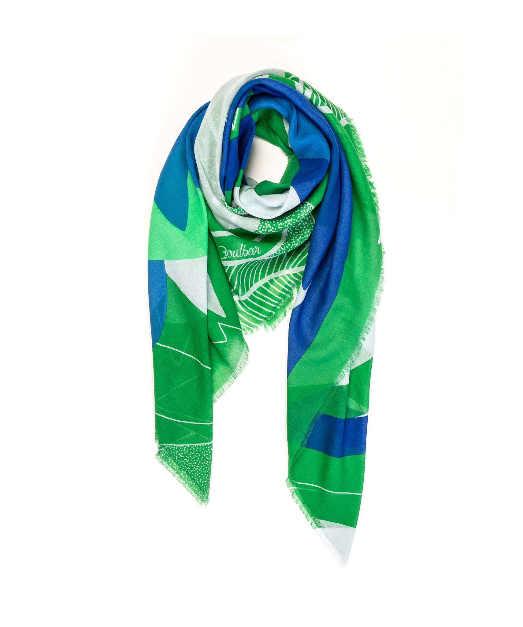 Foulard coton - Tulipe - vert - boulbar.fr