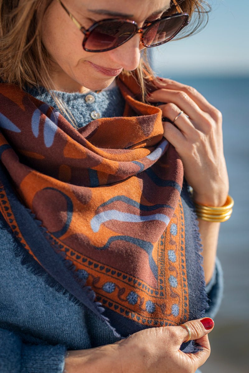 Foulard laine - Eclat - bleu - boulbar.fr