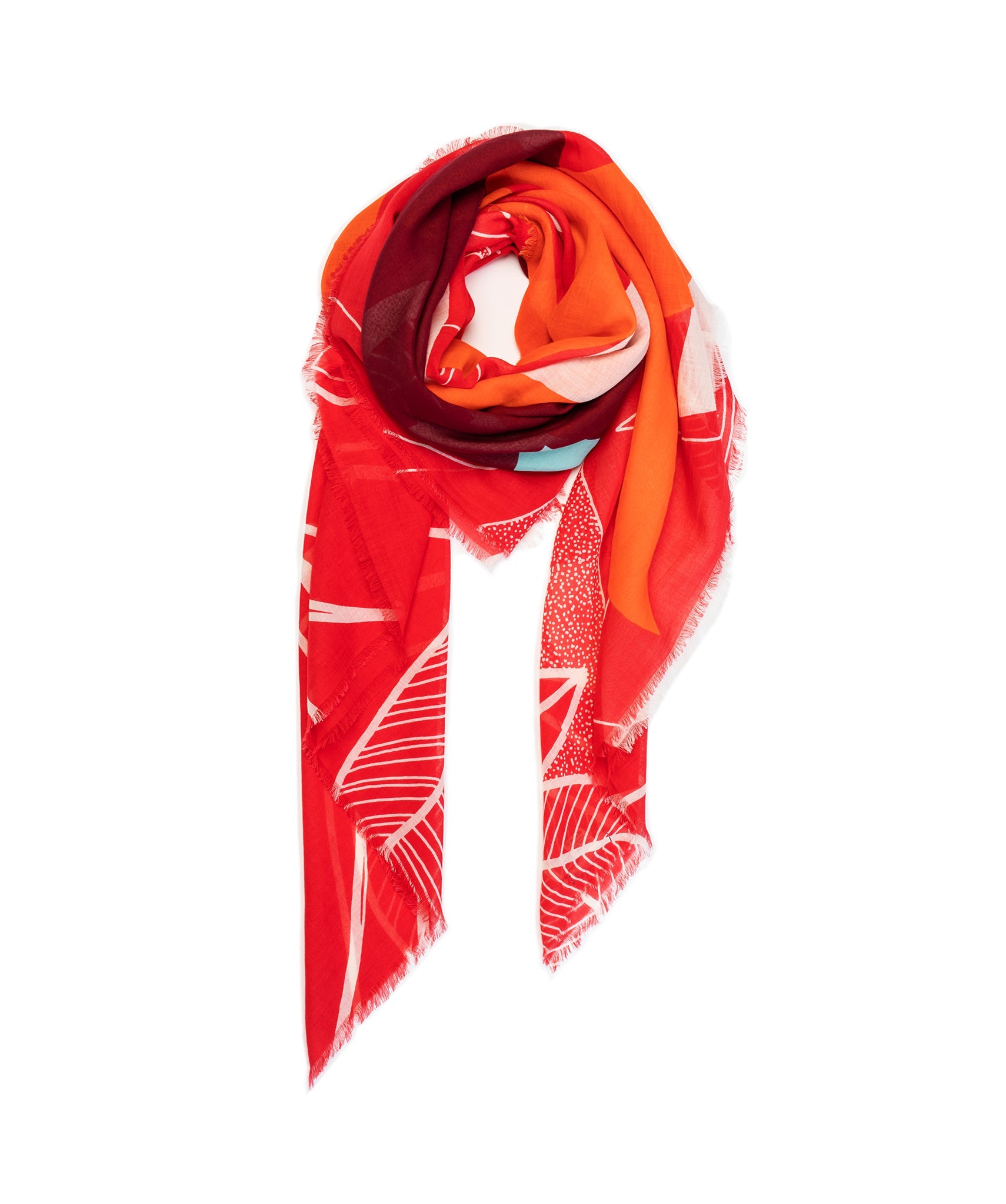 Foulard coton - Tulipe - rouge - boulbar.fr